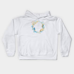 Image: Watercolor, Ocean wreath Kids Hoodie